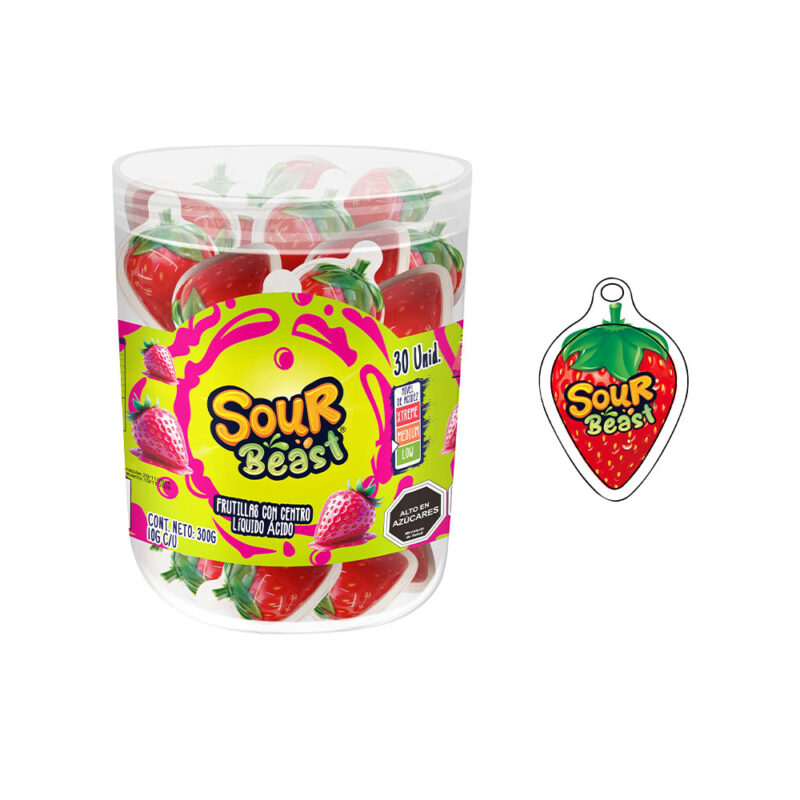 Frutillas con centro líquido sour