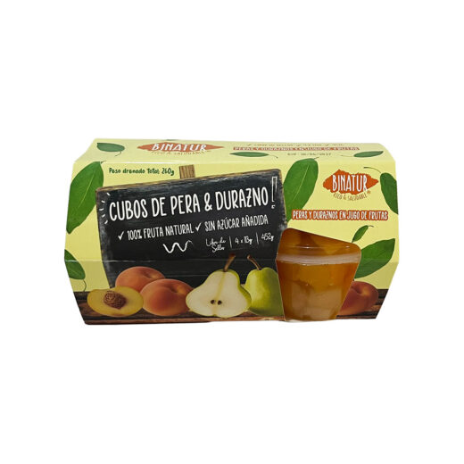 Colacione de Frutas - Cubos de Pera y Durazno